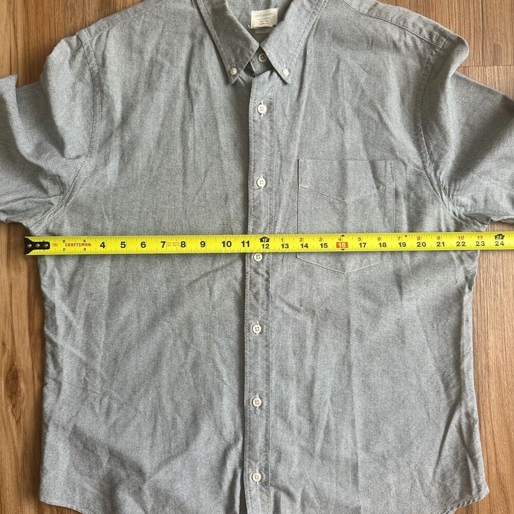 Club Monaco Slim Fit Striped Gray Oxford Button Down 100% Cotton Men’s XL - Picture 8 of 8